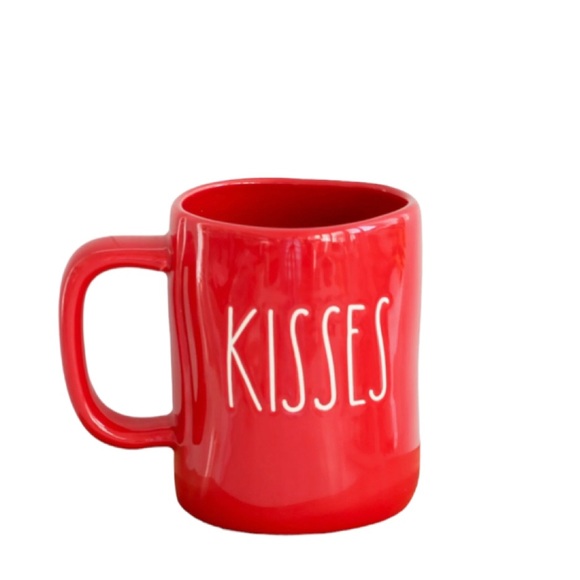 NEW Rae Dunn HUGS & KISSES Double Sided RED Mug Valentine’s Day - Picture 2 of 2